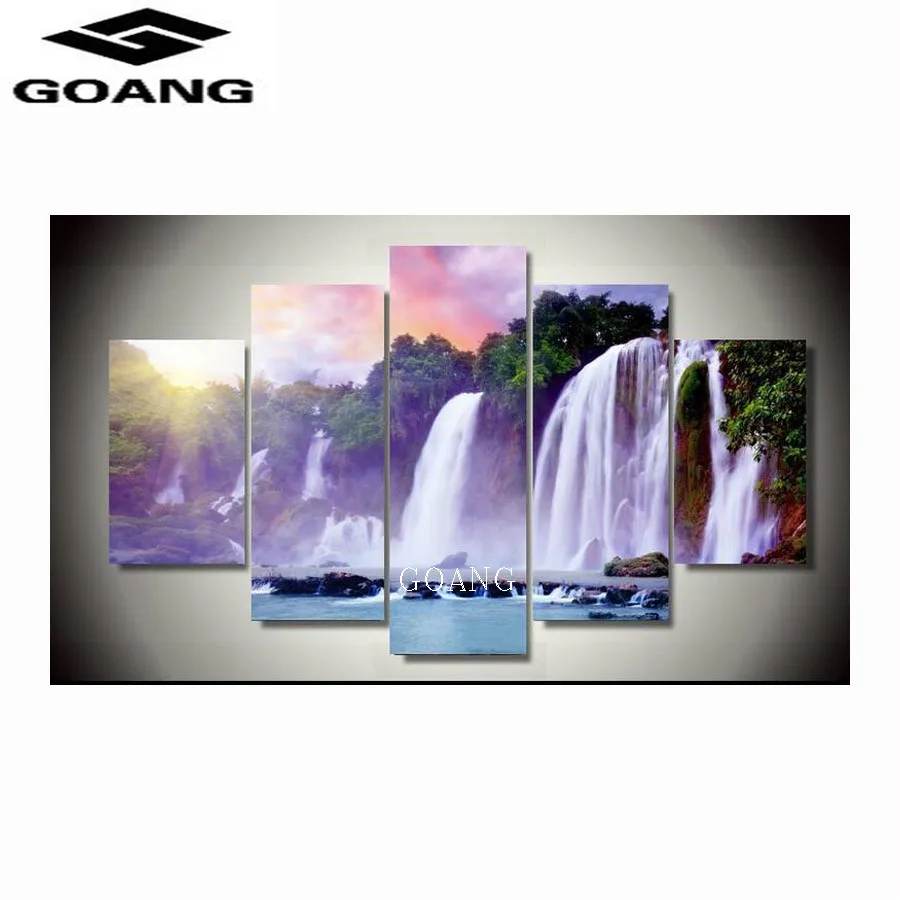 

GOANG 3D Square 100% Full Diamond Painting Rhinestone Craft Mosaic Diamond Embroidery Cross Stitch waterfall scenery painting