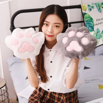 

Sweet Girl Casual Plush Cute Cat Paw Metal Chain Crossbody Bags Women Lady Fluffy Shoulder