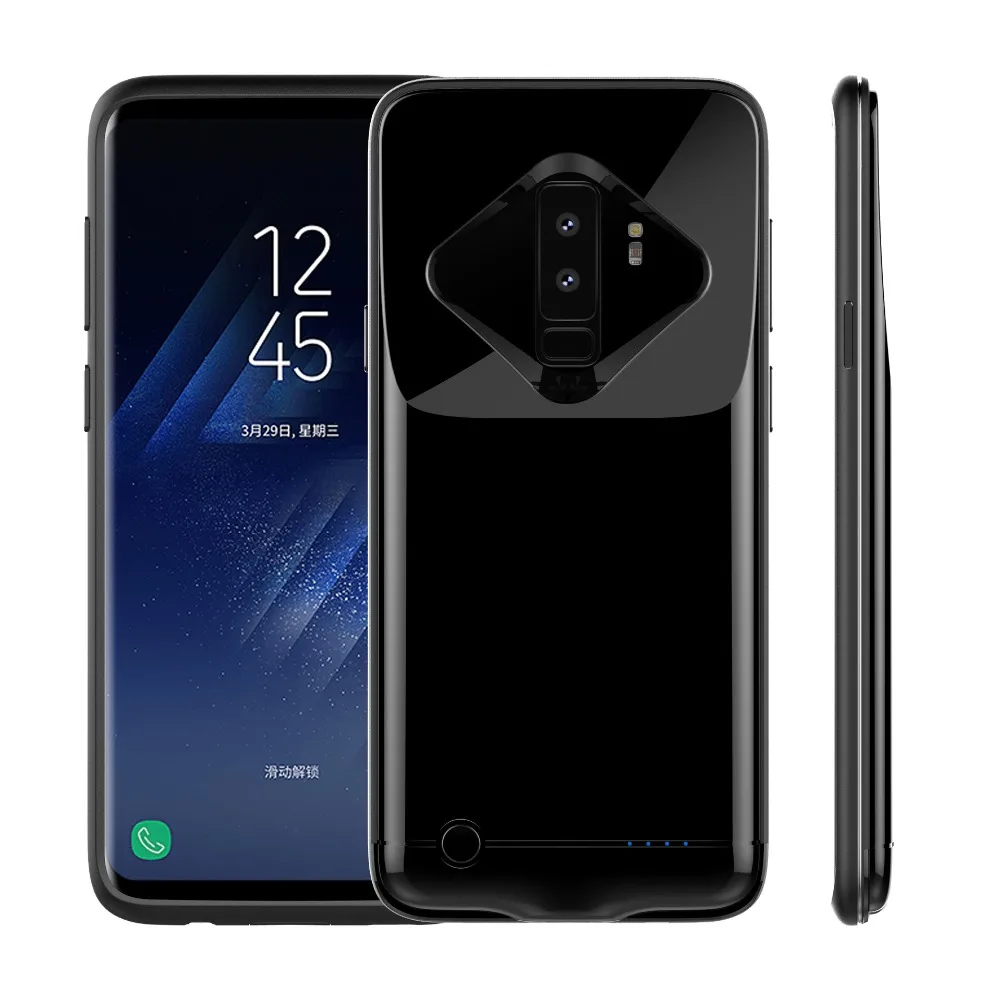 

New 4200/5200 mAh External Battery Metal frame Cases For Samsung Galaxy S9 S9 Plus Thin Portable Backup Power Bank Charger Cover
