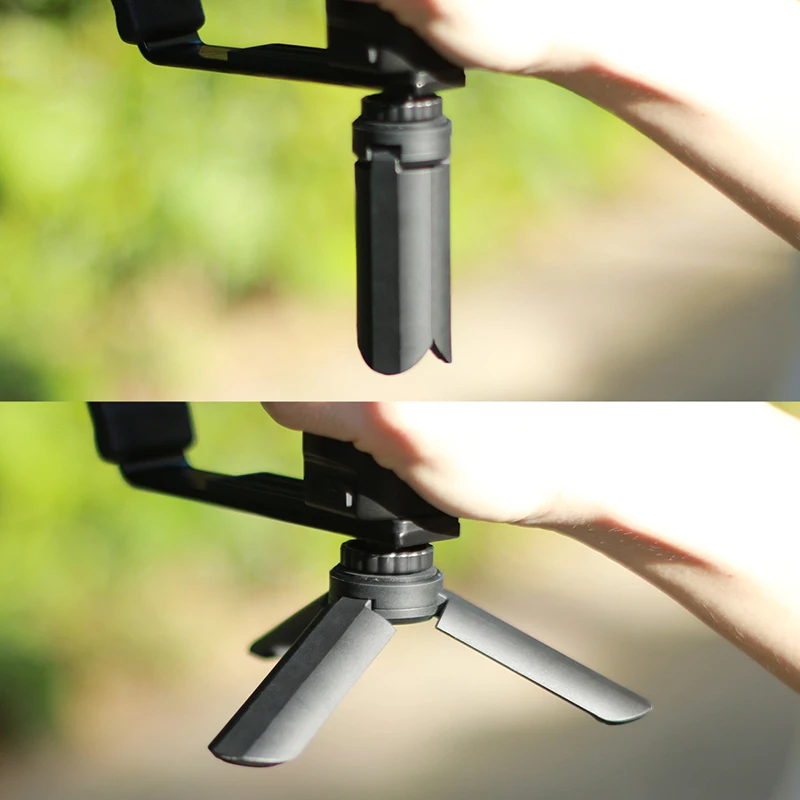  Ulanzi Mini Tripod+L Bracket Stand With 2 Hot Shoe for Zhiyun Smooth Q/DJI OSMO Mobile2 /Feiyu Gimb