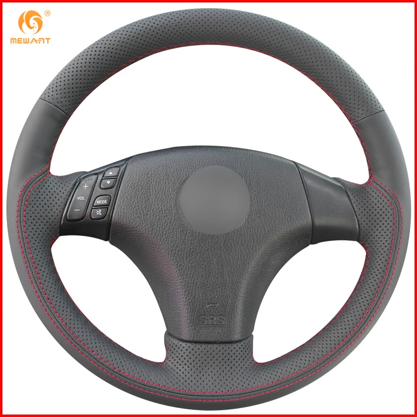 

MEWANT Black Genuine Leather Car Steering Wheel Cover for 2004-2009 Mazda 3 / 2006-2010 Mazda 5 / 2003-2008 Mazda 6 / Mazda MPV