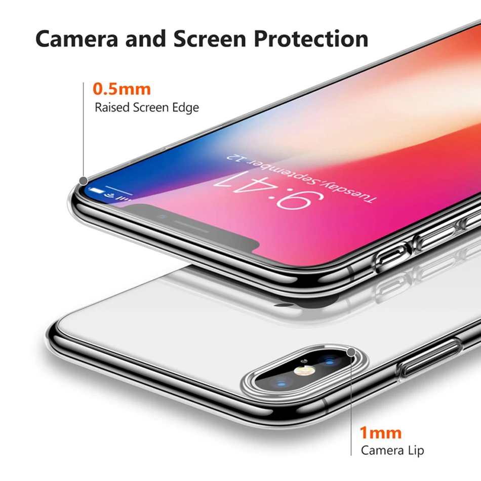 Ultra Thin Slim Soft TPU Silicone Cover Case For iPhone X, XS, 8, 7, 6S Plus, XR, 11