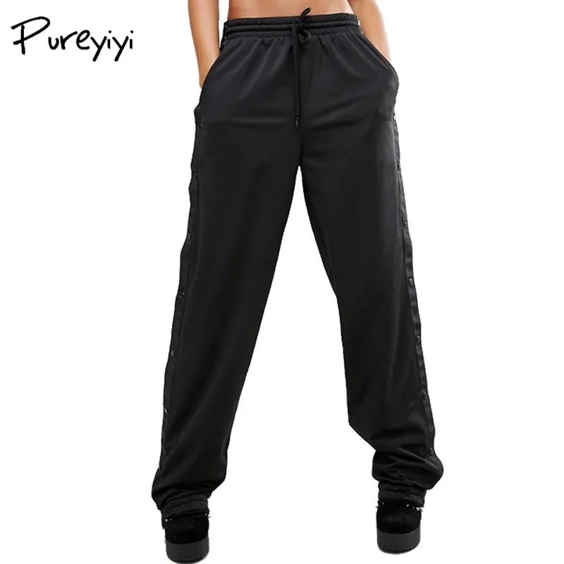 white side split trousers