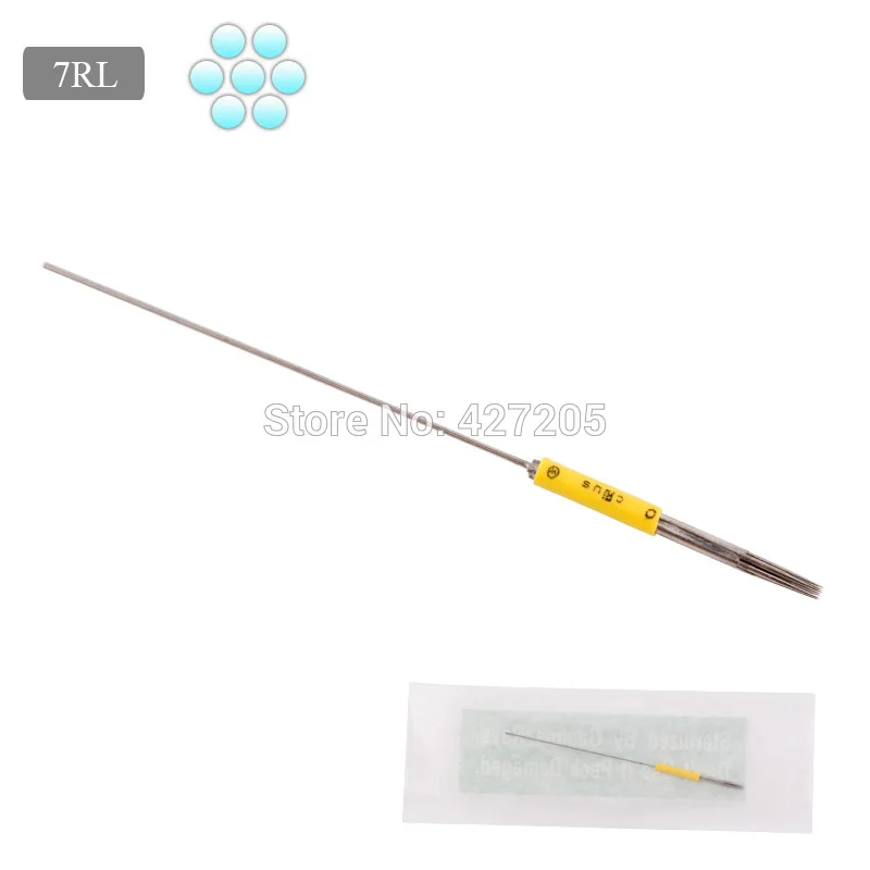 

100pcs/pack 7RL Sterilized Disposable Permanent Makeup Needles for Eyebrow Tattoo Makeup Machine Kits 0.35X50MM