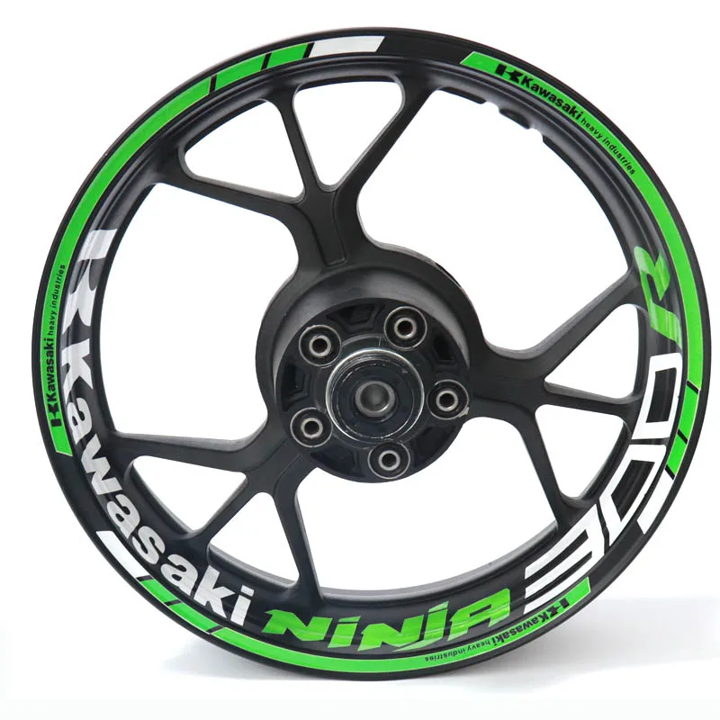

New high quality Fit Motorcycle Wheel Sticker stripe Reflective Rim For Kawasaki NINJA300 NINJA 300 NINJA300R ninja300r