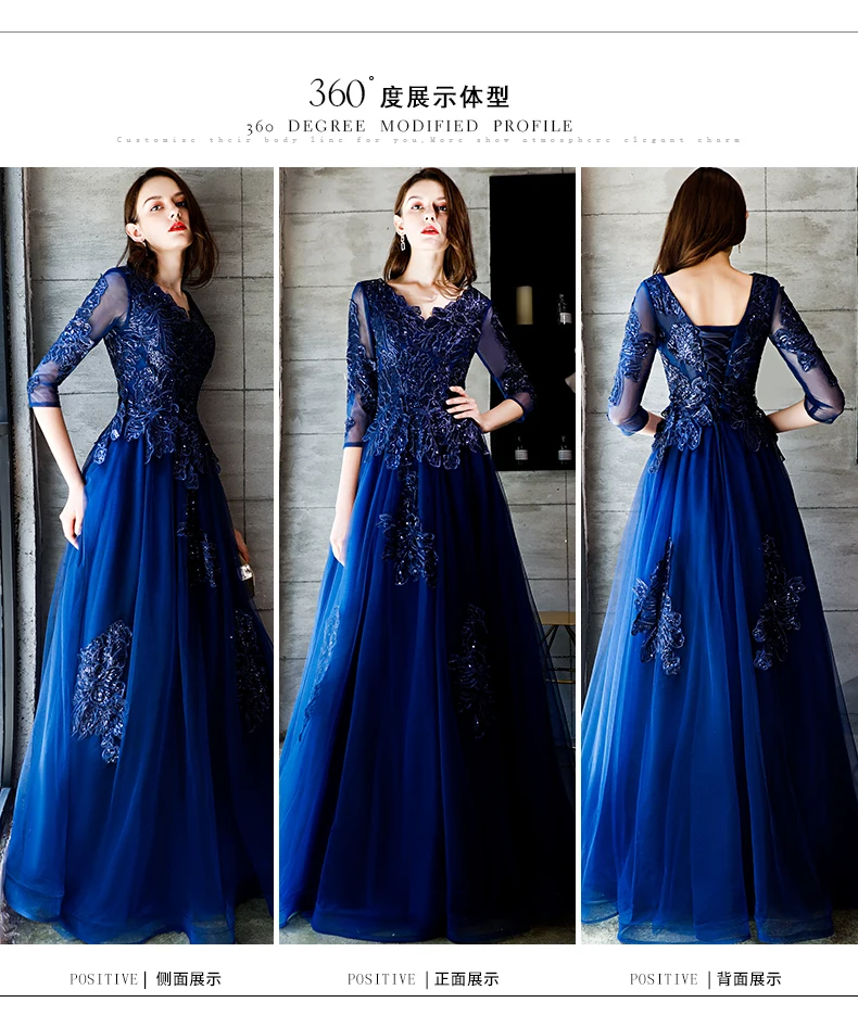 Free shipping navy blue long lady girl women princess bridesmaid banquet party wedding bridal dress gown short formal dresses