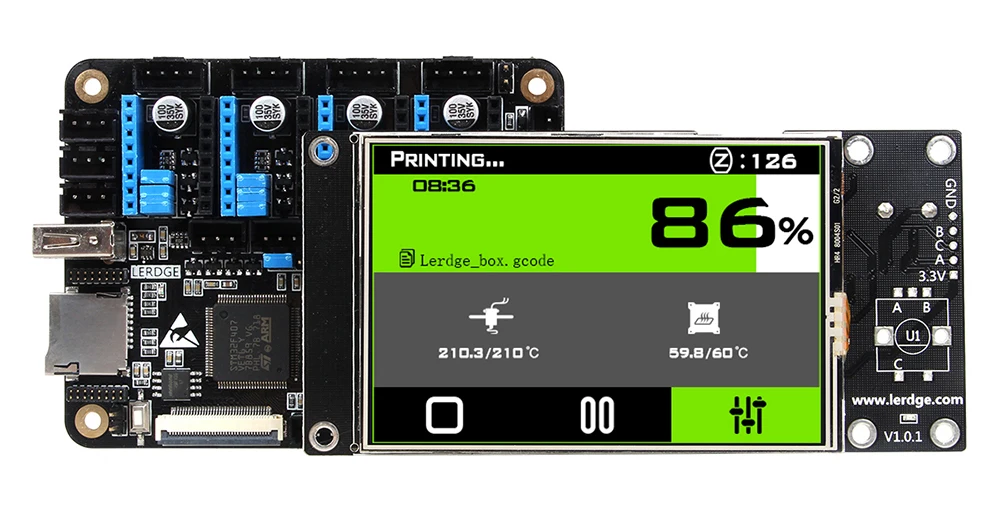 LERDGE-X плата управления 3d-принтером для Reprap, материнская плата 3d принтера с ARM 32 бит, материнская плата управления с 3," сенсорным экраном