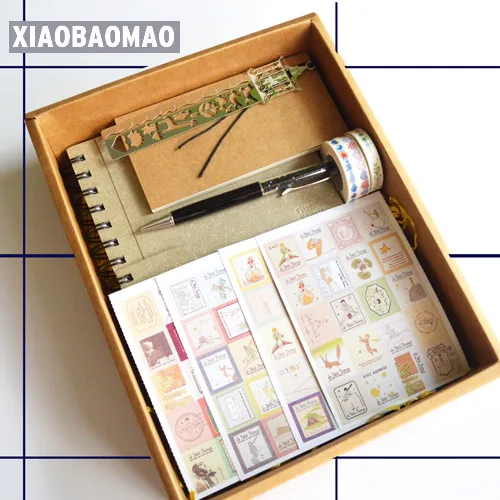11 шт. = комплект! Красивая записная книжка, Подарочная коробка с записной книгой, шариковой ручкой, клейкой лентой Васи, милый корейский подарочный набор канцелярских принадлежностей