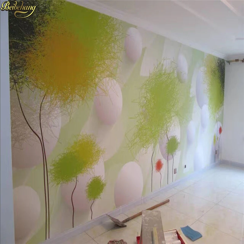 

beibehang papel de parede 3D Custom Photo Wallpaper Mural Green Abstract Tree 3D Circle TV Background wall paper for living room