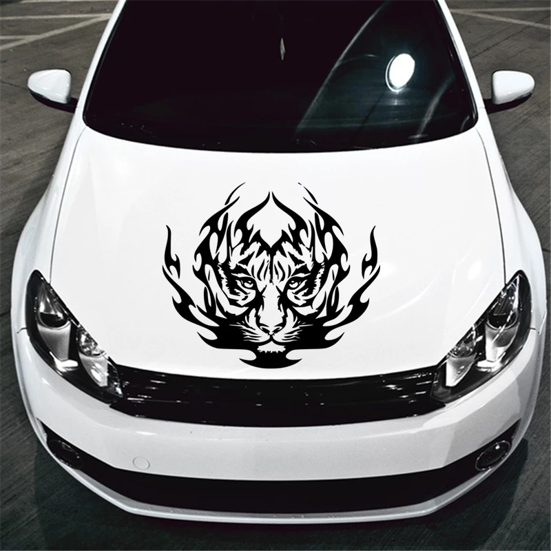 

CS-1371#55*48cm Tiger funny car sticker vinyl decal silver/black for auto car stickers styling