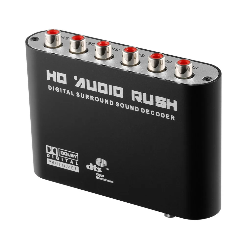 

2018 New AC3/DTS Digital Optical Audio To 5.1/2.1 Channel Stereo Analog RCA Converter Multimedia 120db Signal to Noise