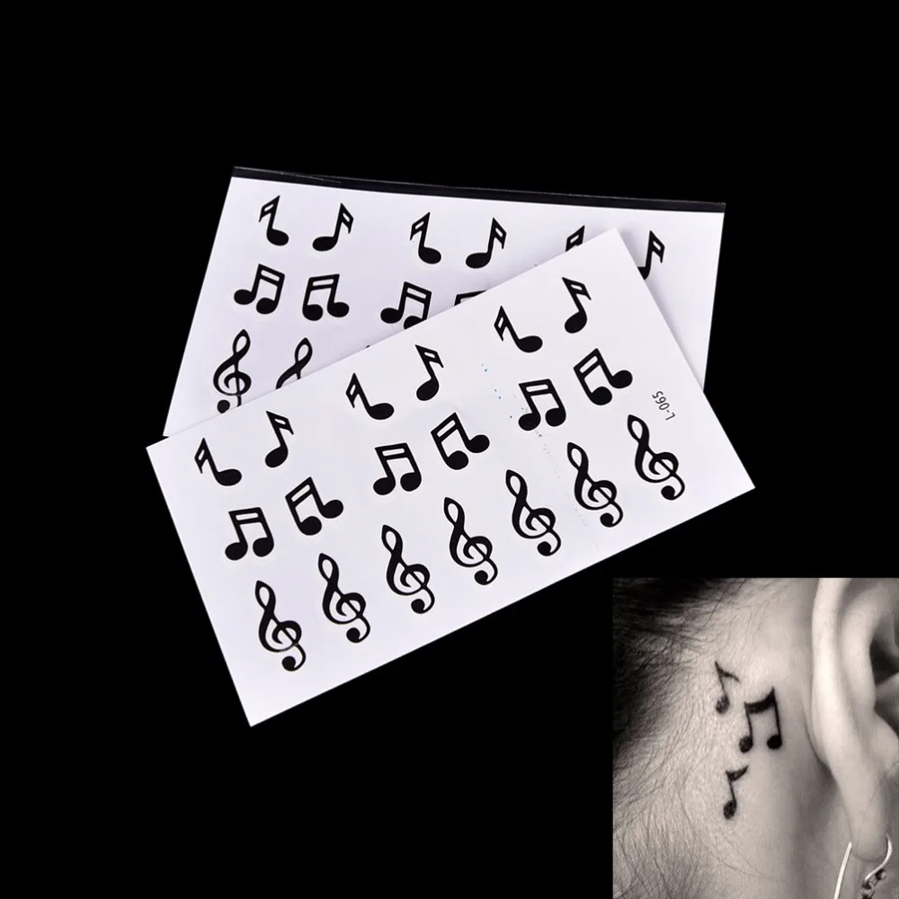 

Hot Waterproof Music Note Women Men Temporary Fake Tattoo Sticker Girl Flash Tattoo Water Transfer