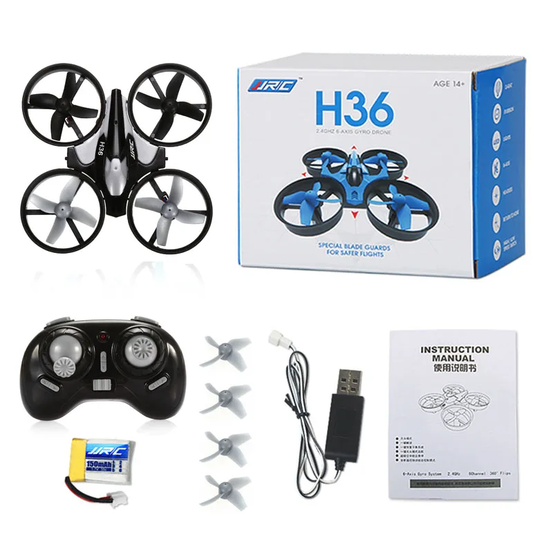 jjrc H36 мини Drone 6 оси RC микро quadcopters с Безголовый режим один ключ возвращение Вертолет VS jjrc H8 дрон Игрушечные лошадки для детей - Цвет: Black