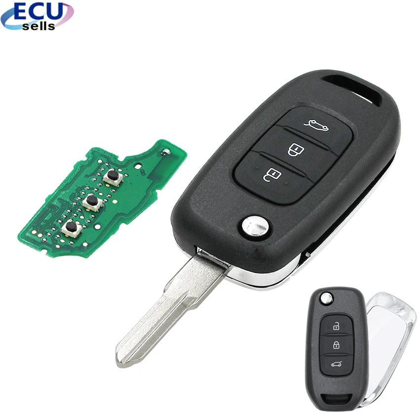 

3BTN Flip Remote Key PCF7961 4A Chip for Renault Kadjar Captur Megane 3 2013-2017 433MHz CWTWB1G767 VAC102