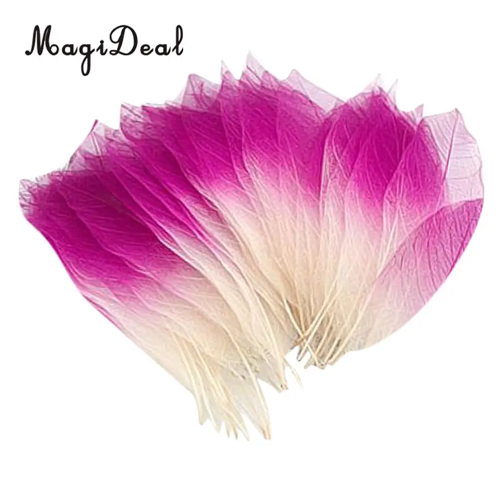 100pcs Natural Magnolia Skeleton Leaf Leaves Embellishment for DIY Crafts Purple Blue