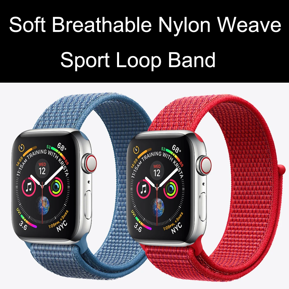 

EIMO Sport Loop strap For Apple Watch 4 iwatch band 42mm 38mm 44mm 40mm Watch correa breathable Nylon Weave bracelet Accessories