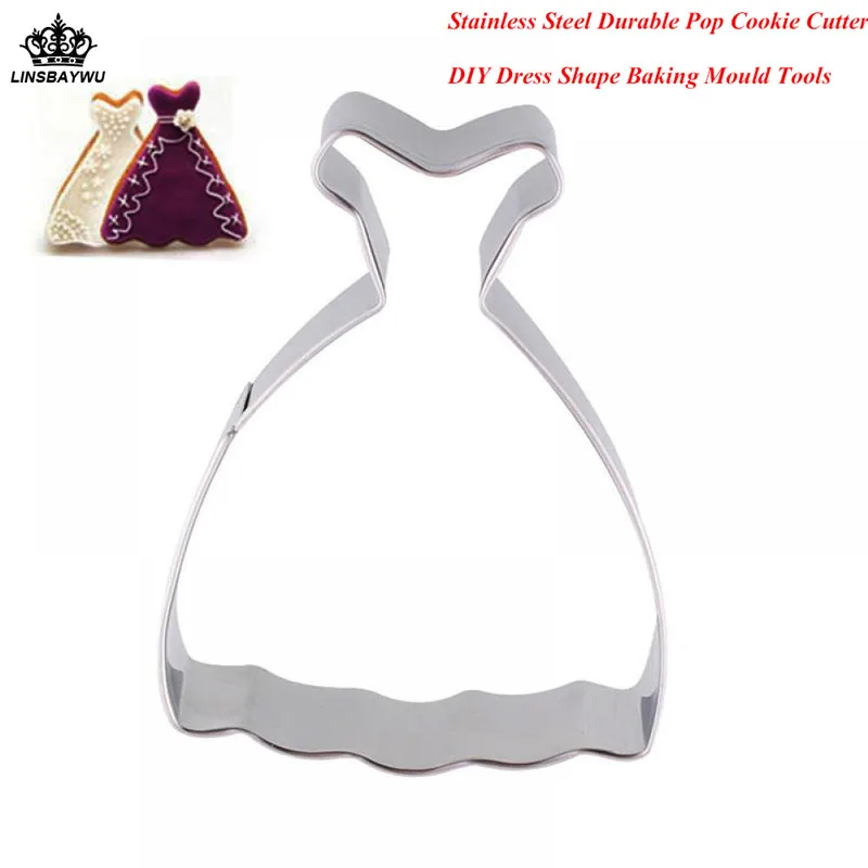 

Delicious Cookie Cake Biscuit Fondant Dress Shape Cutter Mould new style Baking Molds Tool For family Kitchen Supplies