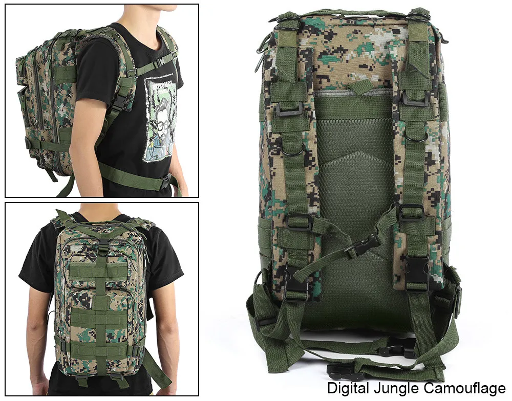 2018 3P Military Army Tactical Backpack 25L Outdoor Sports Bag Men Trekking Travel Camping Hiking Camouflage Bag Cycling Bags