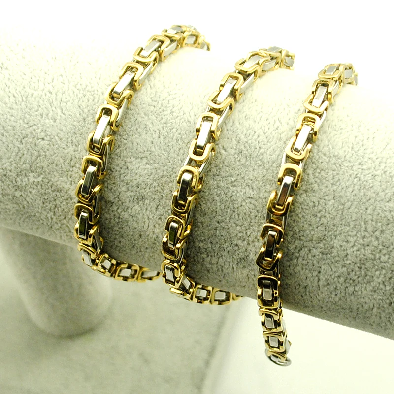 Промотирование потери денег! Модное мужское ожерелье шириной 4,5 мм с цепочкой, византийское серебряное золотое ожерелье, мужские ювелирные изделия KN014