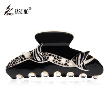 

2017 New Design Women Hair Jewelry Acetate Fish Hair Claws Simulated Pearl Hair Crab Grips Elegant Hairwear For Women Girls Gift