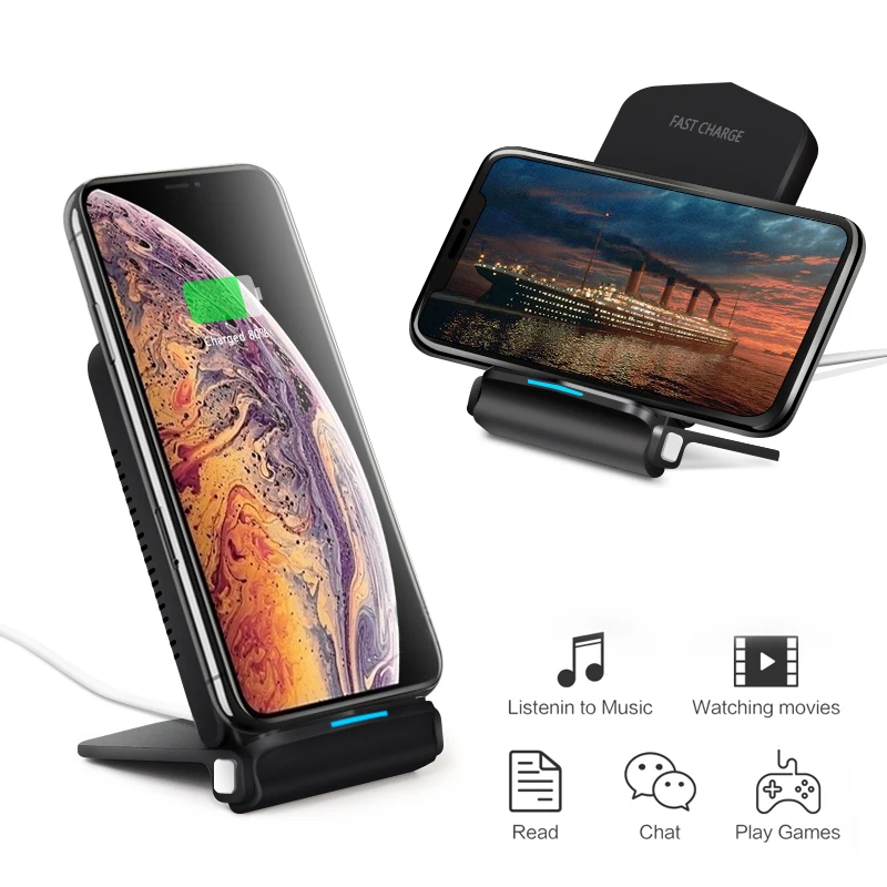 

Natrberg Wireless Charger For Samsung Galaxy Note 10 S10 S10e Plus 10W Fast Charger Wireless Charging For iPhone X XS MAX