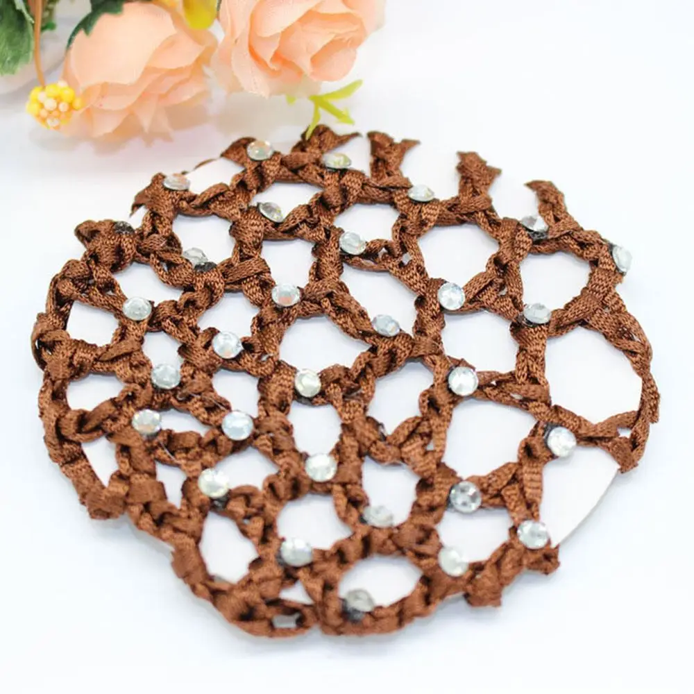 1PC Hair Hairnets Girls Women Bun Cover Snood Hair Net Ballet Dance Skating Crochet Colorful Elastic Hairnet Styiling Tool