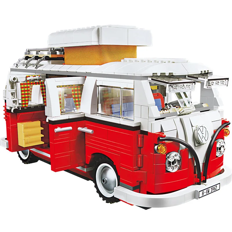 

1334pcs Children's educational building blocks toy Compatible Legoings city technic Volkswagen T1 camper bus DIY figures Bricks