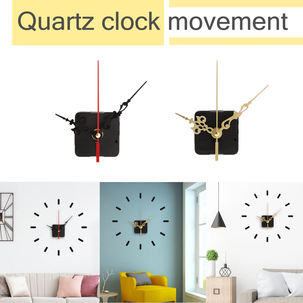 

122x92x65mm DIY Silent Quartz Clock Movement Mechanism Hands Wall Repair Tool Parts Kit Set Scanning Cross Stitch Accessories