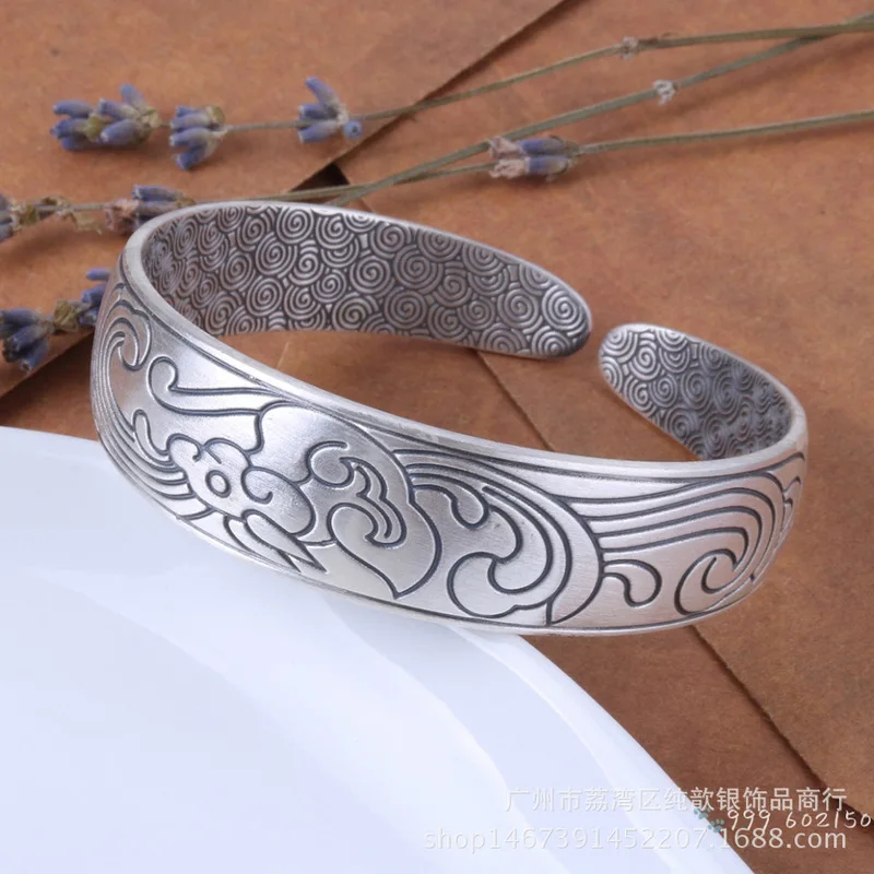 

2019 Rushed Boys Ammonite,ammolite Bangle Restoring Ancient Ways Width Adjustment Ornament Factory Direct Selling Xiangyun Wave
