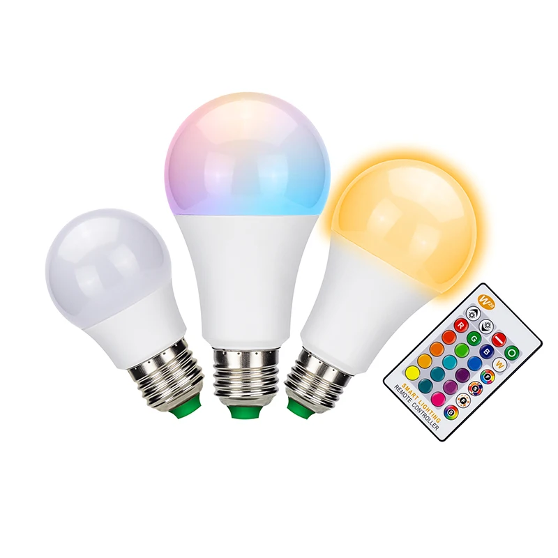 Светодиодная лампа RGB с регулируемой яркостью 5 Вт 10 15 E27 AC85 265V 16 видов цветов