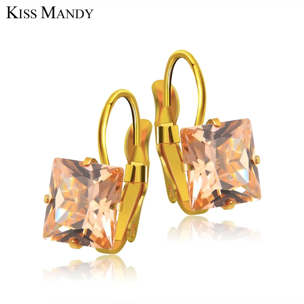 

KISS Mandy New Arrival Stainless Steel Cubic Zircon Earrings For Woman Female Gift Fashion Jewelry FE74