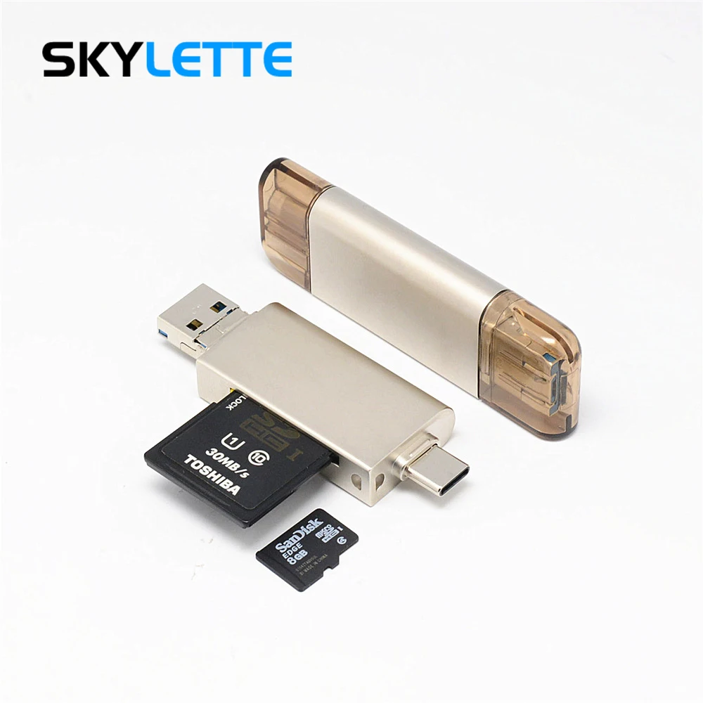 Кард ридер Type C из цинкового сплава Мульти в 1 Micro USB SD TF OTG Мобильный телефон карта