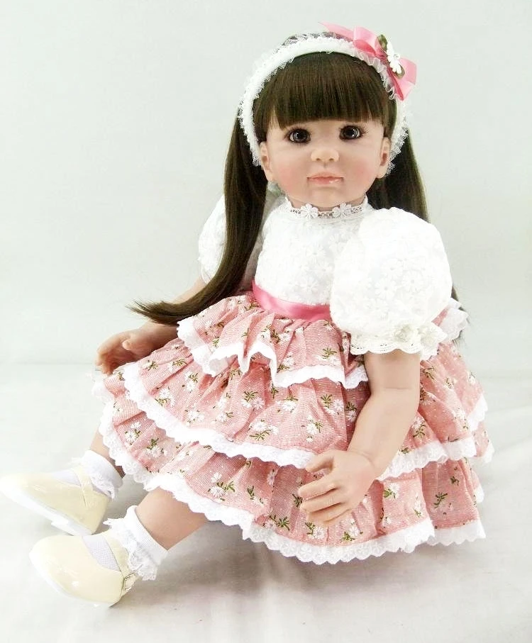 

22 Inch Lifelike Reborn Baby Princess Dolls 55cm Silicone Realistic Newborn Toddler Girl Doll Toy Brinquedos Kids Bedtime Toys