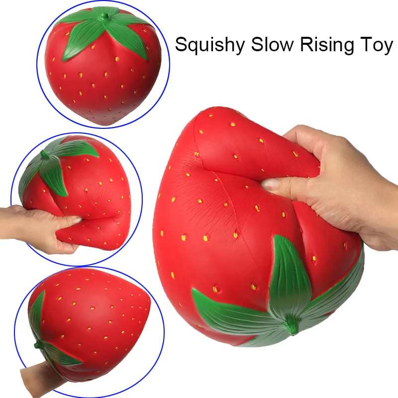 

Jumbo Strawberry Squishy Slow Rising Squeeze Toy Cute Slow Rising Poopsie Kid Collection Squeeze Stress Relieve Anxiet Gift Toys