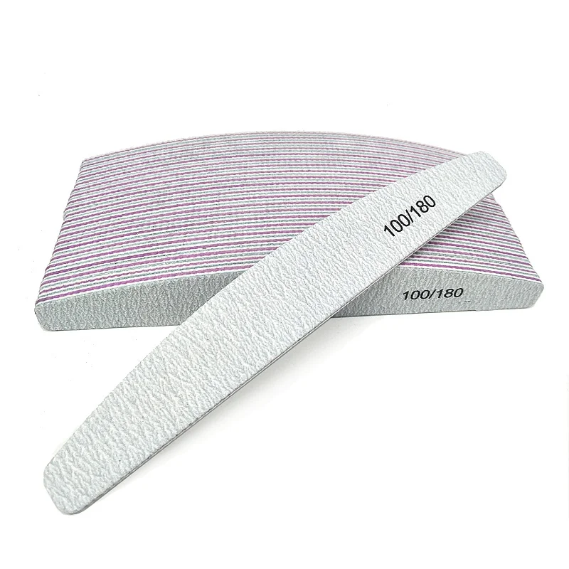 

50pcs/lot Professional Nail File 100/180 Grit lime per unghie Gray Moon Style Nail Art Sanding Buffer Block Manicure Tools Files