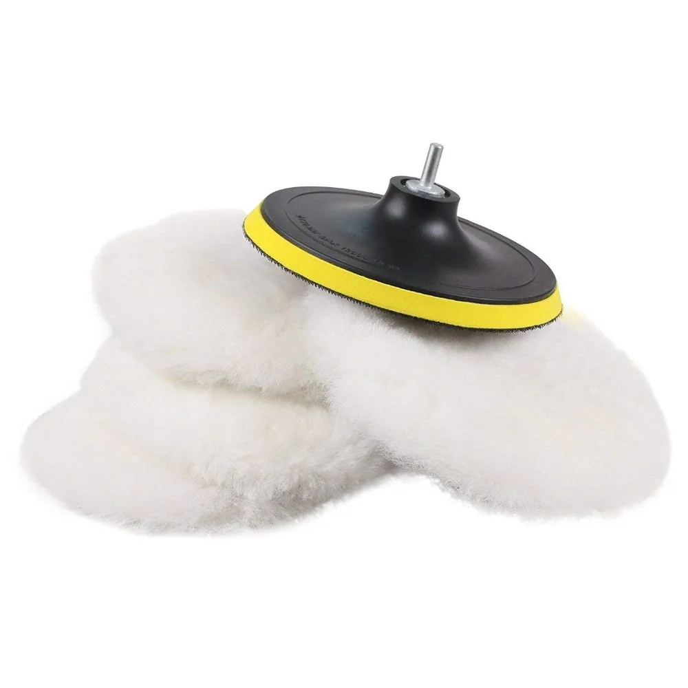 SPTA Soft Wool Polisher/Buffer Bonnet & Pad With Hook&Loop And 5/8"-11/M14 Drill Adapter For Car Polisher Polishing/Buffing 6Pcs
SPTA Soft Wool Polisher/Buffer Bonnet & Pad With Hook&Loop And 5/8"-11/M14 Drill Adapter For Car Polisher Polishing/Buffing 6Pcs