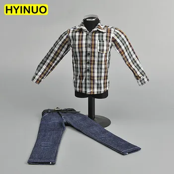 

1/6 Scale ZY15-25 Men Plaid lining Male shirt Boy Colorblock Plaid Shirt Clothes Clothing Set For 12" Action Figure Male Body