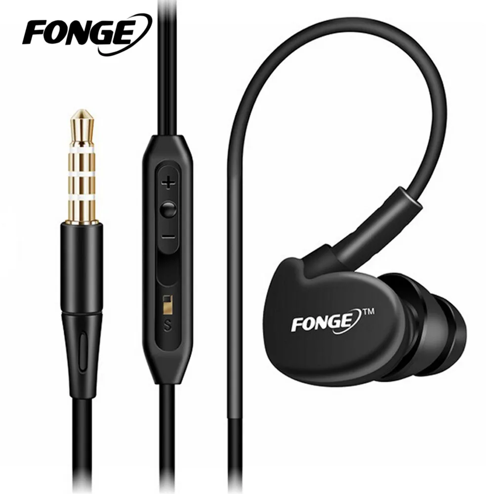 Новые спортивные наушники Fonge для бега с защитой от пота стереонаушники басами