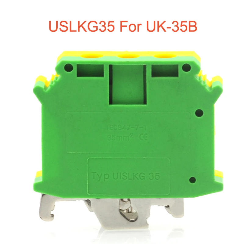 5/10 шт USLKG35 заземляющий клеммный блок din рейка винт bornier UK 35B 35N желтый зеленый
