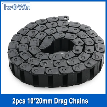 

2Pcs 1Meter 10mm*20mm Drag Chain Wire Carrier CNC Plastic Towline for CNC Router with 4Pcs Drag Chain Connector