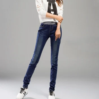 

New Jeans For Women High Elastic Waist Jeans Female Pocket Softener Jeans Femme Washed Casual Sumemr Skinny Pencil Pants
