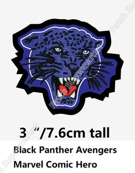 

3" Black Panther Hero Embroidered Patch Avengers Marvel Comic TV Series Movie Embroidered LOGO Iron On Patches for biker vest