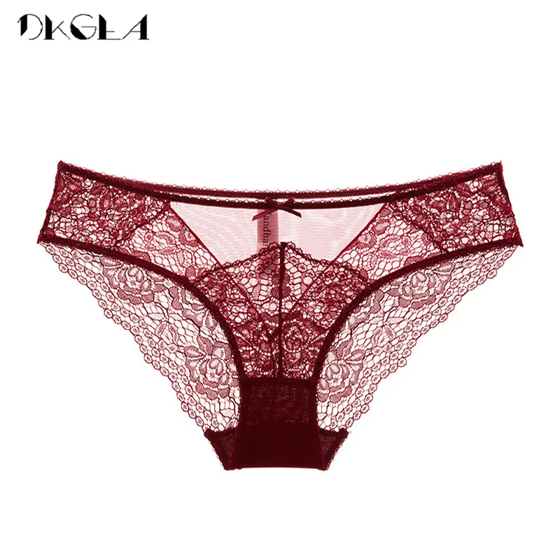 2018 New Hot Low-rise Transparent Panties Lace Embroidery Plus Size XL L M Briefs Women Green Underwear Sexy Temptation Panty