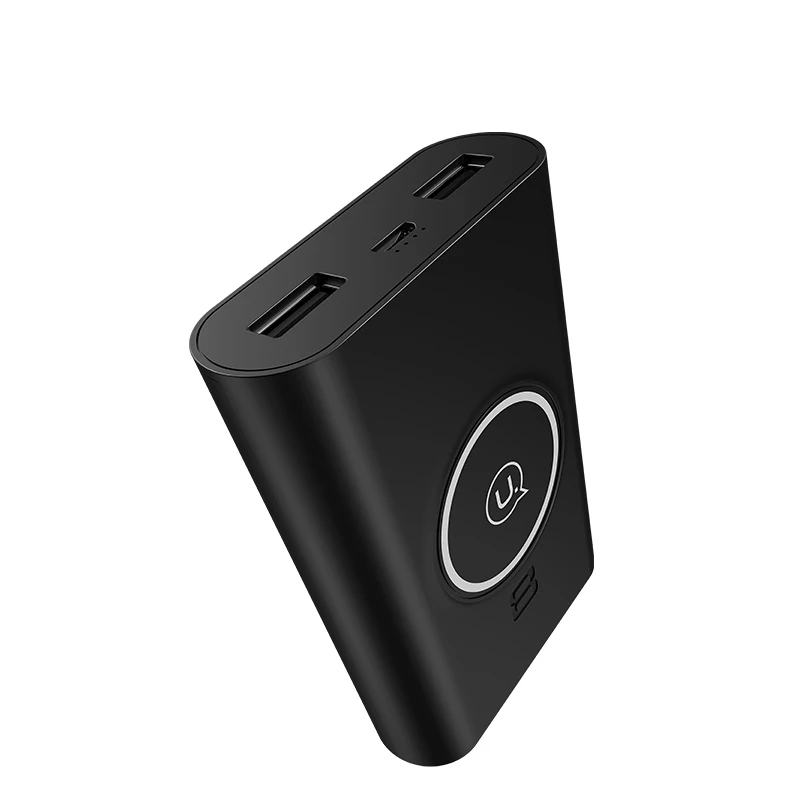 USAMS 5 В в 2A 2 usb порта 8000 мАч QI Беспроводное зарядное устройство Вт Pad power Bank