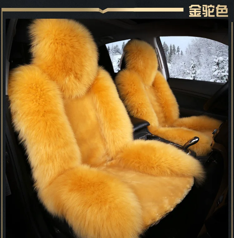 Car Seat Covers Winter Chair Warm Automobiles Seats Cover Faux Wool Auto Car-styling Goods For Lada Cars-Women Fur Accessories