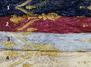 

Sequins Glitter Net French Lace Material Tulle Fabric for sewing dress