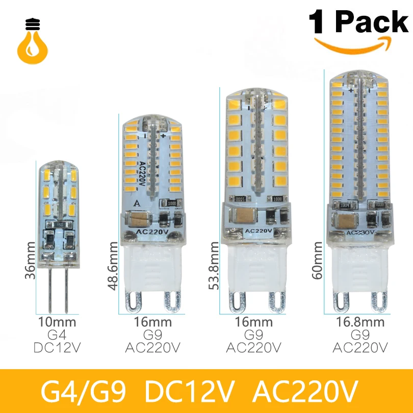 

1PCS G4 G9 LED Bulb Lamp SMD2835 3014 220V 7W 9W 10W 12W Dimmable G4 G9 LED lamp led light 360 Degree Crystal bulb