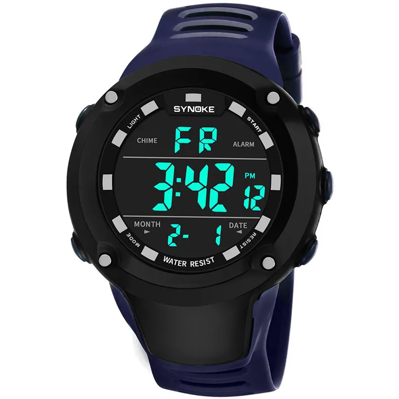 Для мужчин спортивные часы 30 м Водонепроницаемый подсветкой светодиодный цифровые часы хронограф шок двойной время Наручные часы для подарка#4M12# F - Цвет: B