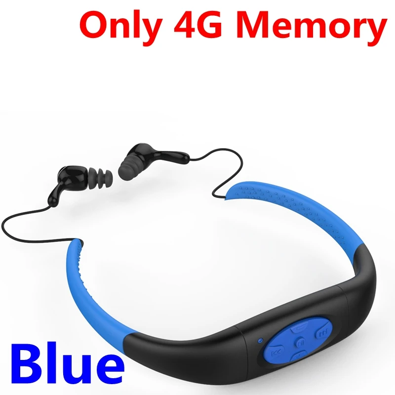 Bluetooth наушники, беспроводные наушники, IPX8, водонепроницаемая гарнитура, для подводного спорта, шейный, для плавания, дайвинга, 4G, 8G, музыкальный плеер - Цвет: 4G no bluetooth