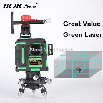

Boics Laser Level 12 Lines 3D Self-Leveling 360 Horizontal And Vertical Cross Super Powerful Green Laser Beam Line